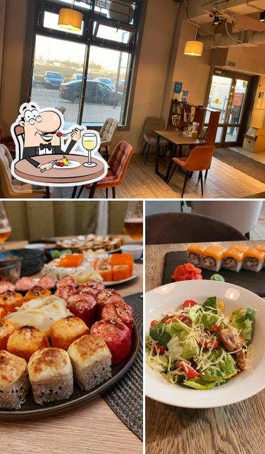 Посмотрите на этот снимок, где видны еда и внешнее оформление в Suшi