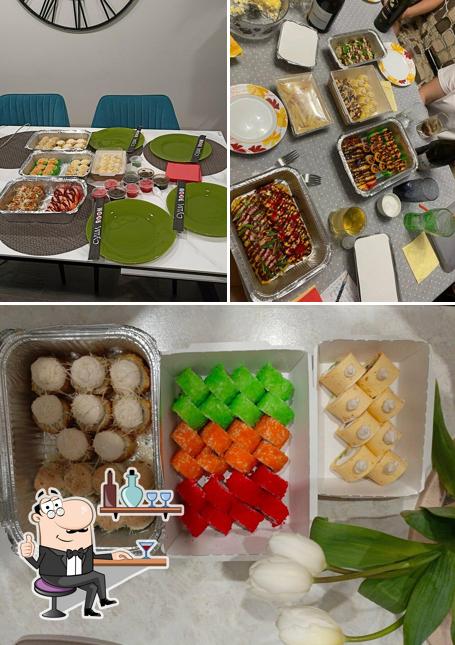 Внутреннее оформление и еда в Fin