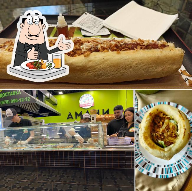 Сэндвич с рваной свининой в "Амани"