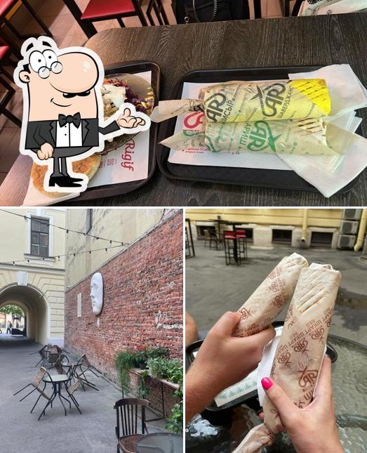 Посмотрите на внутренний интерьер "Arij Шаверма"