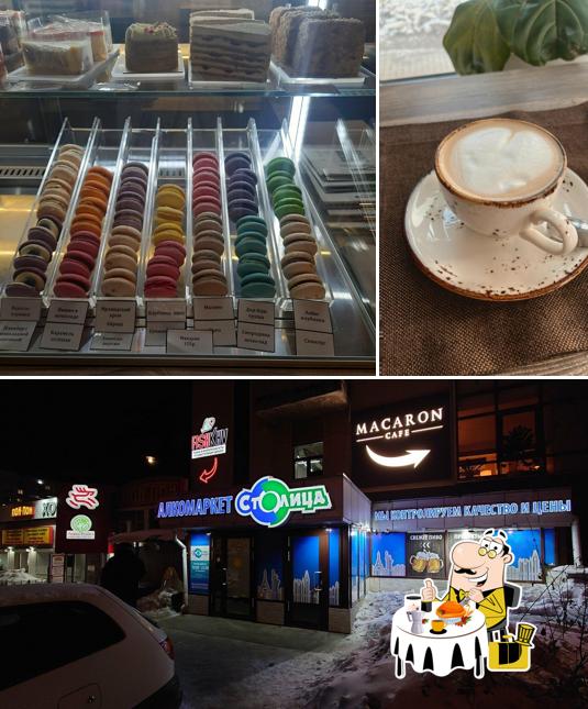 Посмотрите на это изображение, где видны еда и внешнее оформление в Macaron