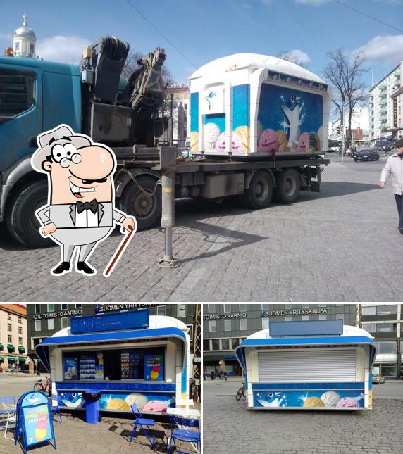 Turun kauppatorin jäätelökioski, Joutsenkulma.
