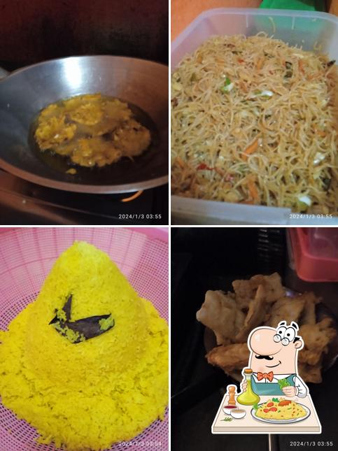 Nasi kuning teh entin