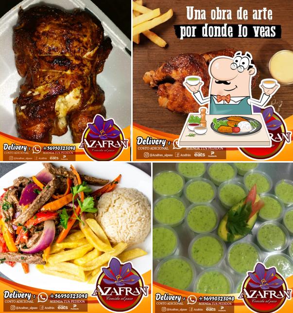 Azafrán pollos al carbón