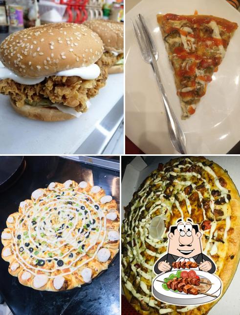 Mountain cheese pizza and fast food