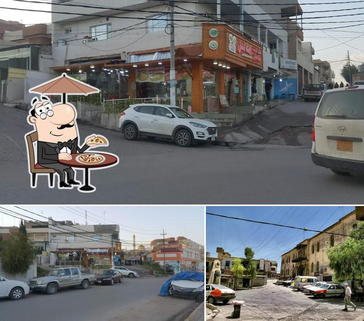بيتزا ولحم بعجين متين