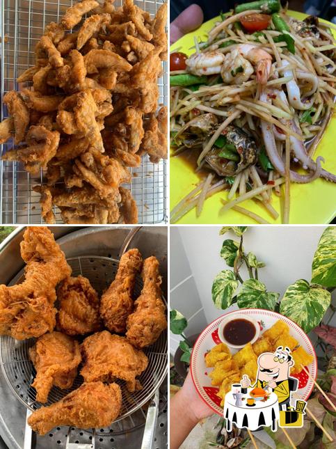 ส้มตำ ไก่ทอดปังปอนด์