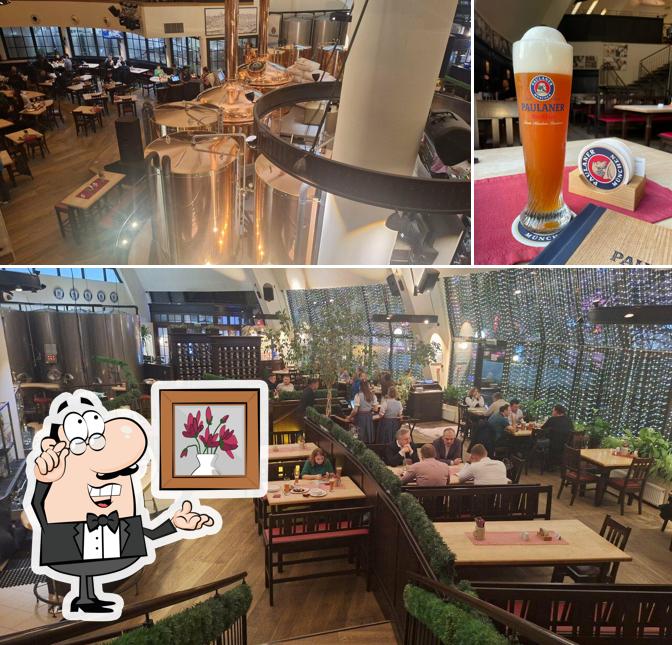 Посмотрите на внутренний интерьер "Пауланера Браухауса Олимпика"