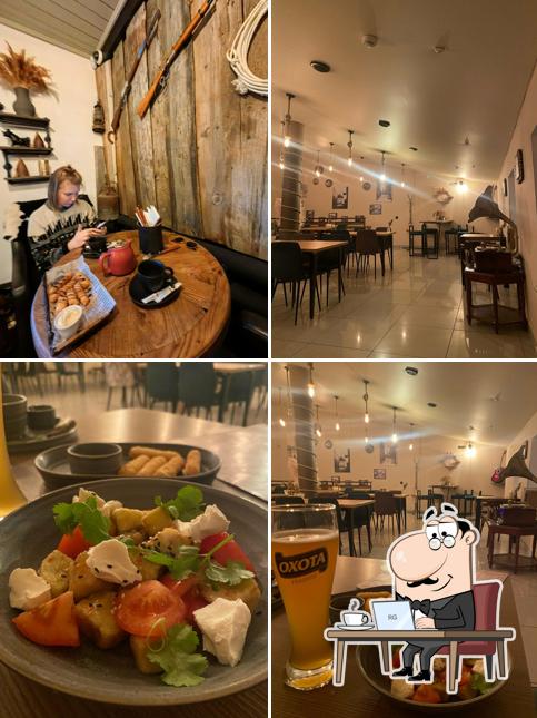 Посмотрите на внутренний интерьер "Хлеб и мясо"