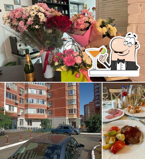 Фотография, на которой видны напитки и внешнее оформление в La France