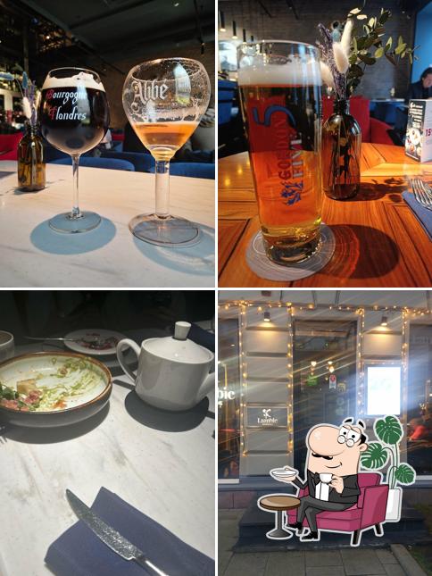 Посмотрите на внутренний интерьер "Brasserie Lambic"