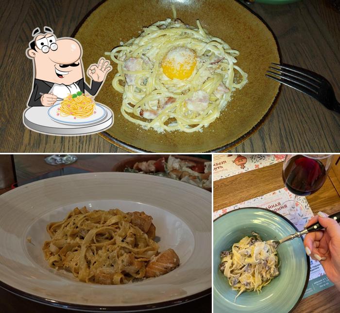 Паста карбонара в "Маме на даче"