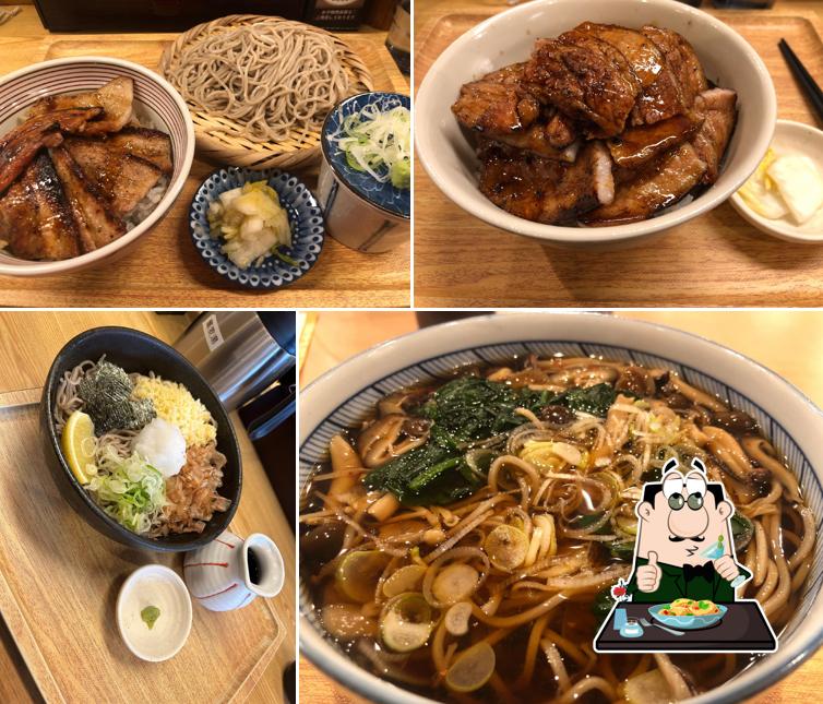 Pork bowl and soba Tokachi hare Hakodate Bandai store