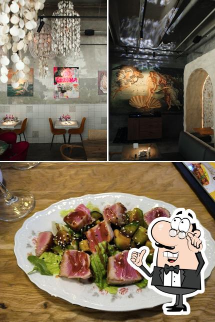 Посмотрите на внутренний интерьер "Честная рыба"