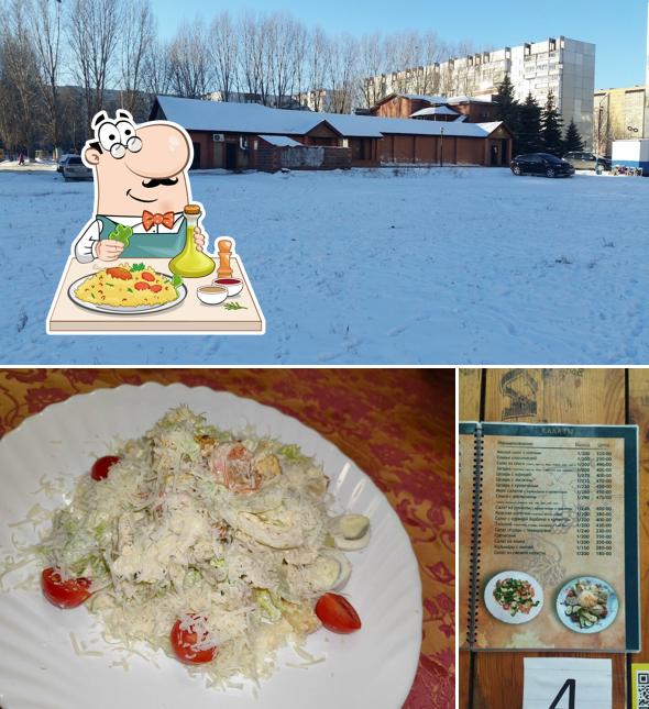 Это фото, где изображены еда и внешнее оформление в Хижина