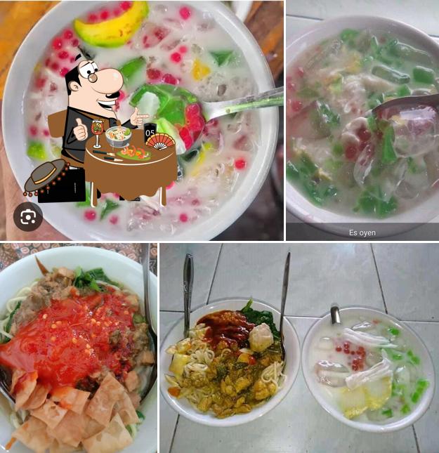 Mie ayam dan es oyen