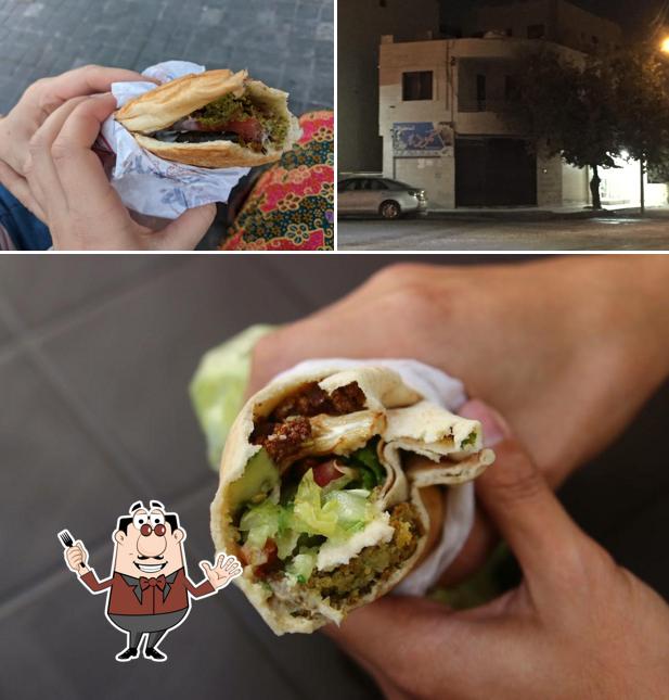 Falafel sandwich with fries