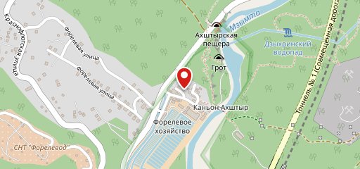 Ахштырский каньон на карте