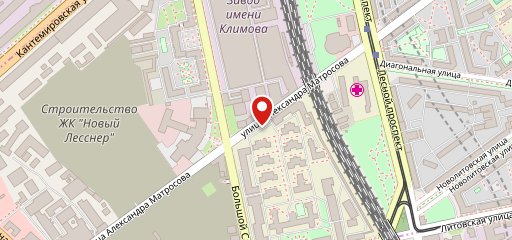 Кафе на Александра Матросова на карте