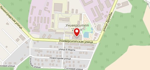 Столовая университета на карте
