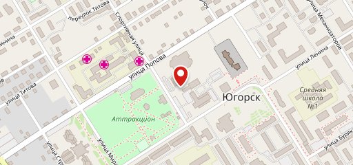 Зал торжеств в городе Югорск на карте