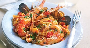 Лингвини с морепродуктами